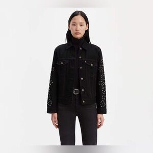 Ex boyfriend studded sleeve trucker jacket NWT